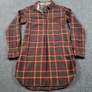 Burton Durable Goods Shirt Women M Dryride Tunic Wool Blend Plaid Outdoor